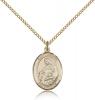 Gold Filled St. Agnes of Rome Pendant, Gold Filled Lite Curb Chain, Medium Size Catholic Medal, 3/4" x 1/2"