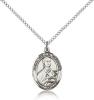 Sterling Silver St. Gemma Galgani Pendant, Sterling Silver Lite Curb Chain, Medium Size Catholic Medal, 3/4" x 1/2"