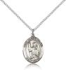 Sterling Silver St. Vincent Ferrer Pendant, Sterling Silver Lite Curb Chain, Medium Size Catholic Medal, 3/4" x 1/2"