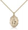 Gold Filled St. Augustine of Hippo Pendant, Gold Filled Lite Curb Chain, Medium Size Catholic Medal, 3/4" x 1/2"