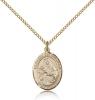 Gold Filled St. Madonna Del Ghisallo Pendant, Gold Filled Lite Curb Chain, Medium Size Catholic Medal, 3/4" x 1/2"