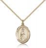 Gold Filled Our Lady of Fatima Pendant, Gold Filled Lite Curb Chain, Medium Size Catholic Medal, 3/4" x 1/2"