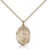 Gold Filled Our Lady of Guadalupe Pendant, Gold Filled Lite Curb Chain, Medium Size Catholic Medal, 3/4" x 1/2"