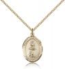 Gold Filled St. Anastasia Pendant, Gold Filled Lite Curb Chain, Medium Size Catholic Medal, 3/4" x 1/2"