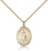 Gold Filled St. Barnabas Pendant, Gold Filled Lite Curb Chain, Medium Size Catholic Medal, 3/4" x 1/2"