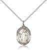 Sterling Silver St. Joseph The Worker Pendant, Sterling Silver Lite Curb Chain, Medium Size Catholic Medal, 3/4" x 1/2"