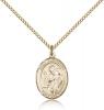 Gold Filled St. Alphonsus Pendant, Gold Filled Lite Curb Chain, Medium Size Catholic Medal, 3/4" x 1/2"