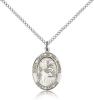 Sterling Silver St. John of the Cross Pendant, Sterling Silver Lite Curb Chain, Medium Size Catholic Medal, 3/4" x 1/2"