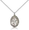 Sterling Silver St. Bernard of Clairvaux Pendant, Sterling Silver Lite Curb Chain, Medium Size Catholic Medal, 3/4" x 1/2"