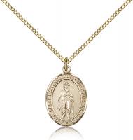 Gold Filled St. Bartholomew the Apostle Pendant, Gold Filled Lite Curb Chain, Medium Size Catholic Medal, 3/4" x 1/2"