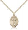 Gold Filled Our Lady of All Nations Pendant, Gold Filled Lite Curb Chain, Medium Size Catholic Medal, 3/4" x 1/2"