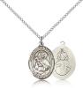 Sterling Silver Our Lady of Mount Carmel Pendant, Sterling Silver Lite Curb Chain, Medium Size Catholic Medal, 3/4" x 1/2"