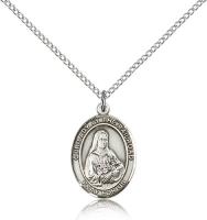 Sterling Silver Our Lady of the Railroad Pendant, Sterling Silver Lite Curb Chain, Medium Size Catholic Medal, 3/4" x 1/2"
