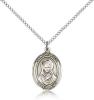 Sterling Silver St. Rebecca Pendant, Sterling Silver Lite Curb Chain, Medium Size Catholic Medal, 3/4" x 1/2"