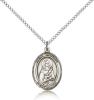 Sterling Silver St. Victoria Pendant, Sterling Silver Lite Curb Chain, Medium Size Catholic Medal, 3/4" x 1/2"