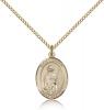 Gold Filled St. Grace Pendant, Gold Filled Lite Curb Chain, Medium Size Catholic Medal, 3/4" x 1/2"