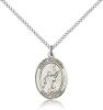 Sterling Silver St. Tarcisius Pendant, Sterling Silver Lite Curb Chain, Medium Size Catholic Medal, 3/4" x 1/2"