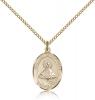 Gold Filled Our Lady of San Juan Pendant, Gold Filled Lite Curb Chain, Medium Size Catholic Medal, 3/4" x 1/2"