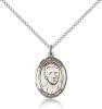 Sterling Silver St. Eugene de Mazenod Pendant, Sterling Silver Lite Curb Chain, Medium Size Catholic Medal, 3/4" x 1/2"