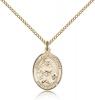 Gold Filled St. Julia Billiart Pendant, Gold Filled Lite Curb Chain, Medium Size Catholic Medal, 3/4" x 1/2"