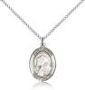 Sterling Silver St. Bruno Pendant, Sterling Silver Lite Curb Chain, Medium Size Catholic Medal, 3/4" x 1/2"