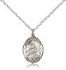 Sterling Silver St. Perpetua Pendant, Sterling Silver Lite Curb Chain, Medium Size Catholic Medal, 3/4" x 1/2"