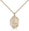 Gold Filled St. Remigius of Reims Pendant, Gold Filled Lite Curb Chain, Medium Size Catholic Medal, 3/4" x 1/2"