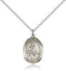 Sterling Silver St. Remigius of Reims Pendant, Sterling Silver Lite Curb Chain, Medium Size Catholic Medal, 3/4" x 1/2"