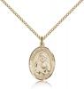 Gold Filled St. James the Lesser Pendant, Gold Filled Lite Curb Chain, Medium Size Catholic Medal, 3/4" x 1/2"