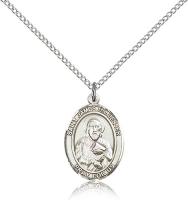 Sterling Silver St. James the Lesser Pendant, Sterling Silver Lite Curb Chain, Medium Size Catholic Medal, 3/4" x 1/2"