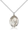 Sterling Silver St. Susanna Pendant, Sterling Silver Lite Curb Chain, Medium Size Catholic Medal, 3/4" x 1/2"