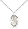 Sterling Silver St. Angela Merici Pendant, Sterling Silver Lite Curb Chain, Medium Size Catholic Medal, 3/4" x 1/2"