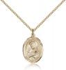 Gold Filled Mater Dolorosa Pendant, Gold Filled Lite Curb Chain, Medium Size Catholic Medal, 3/4" x 1/2"