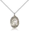 Sterling Silver Marie Magdalen Postel Pendant, Sterling Silver Lite Curb Chain, Medium Size Catholic Medal, 3/4" x 1/2"