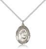 Sterling Silver Blessed Teresa of Calcutta Pendant, Sterling Silver Lite Curb Chain, Medium Size Catholic Medal, 3/4" x 1/2"