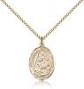 Gold Filled Our Lady of Prompt Succor Pendant, Gold Filled Lite Curb Chain, Medium Size Catholic Medal, 3/4" x 1/2"