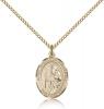 Gold Filled St. Joseph of Arimathea Pendant, Gold Filled Lite Curb Chain, Medium Size Catholic Medal, 3/4" x 1/2"
