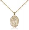 Gold Filled St. Bede the Venerable Pendant, Gold Filled Lite Curb Chain, Medium Size Catholic Medal, 3/4" x 1/2"