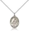 Sterling Silver St. Thomas of Villanova Pendant, Sterling Silver Lite Curb Chain, Medium Size Catholic Medal, 3/4" x 1/2"