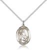 Sterling Silver St. Amelia Pendant, Sterling Silver Lite Curb Chain, Medium Size Catholic Medal, 3/4" x 1/2"