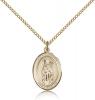 Gold Filled St. Ronan Pendant, Gold Filled Lite Curb Chain, Medium Size Catholic Medal, 3/4" x 1/2"