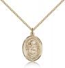 Gold Filled St. Christina the Astonishing Pendant, Gold Filled Lite Curb Chain, Medium Size Catholic Medal, 3/4" x 1/2"