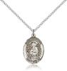 Sterling Silver St. Christina the Astonishing Pend, Sterling Silver Lite Curb Chain, Medium Size Catholic Medal, 3/4" x 1/2"