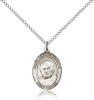 Sterling Silver St. Arnold Janssen Pendant, Sterling Silver Lite Curb Chain, Medium Size Catholic Medal, 3/4" x 1/2"