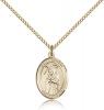 Gold Filled St. Regina Pendant, Gold Filled Lite Curb Chain, Medium Size Catholic Medal, 3/4" x 1/2"