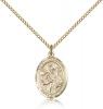 Gold Filled St. Januarius Pendant, Gold Filled Lite Curb Chain, Medium Size Catholic Medal, 3/4" x 1/2"