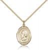 Gold Filled Pope Saint Eugene I Pendant, Gold Filled Lite Curb Chain, Medium Size Catholic Medal, 3/4" x 1/2"