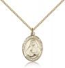 Gold Filled St. Rose Philippine Pendant, GF Lite Curb Chain, Medium Size Catholic Medal, 3/4" x 1/2"