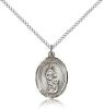 Sterling Silver St. Anne Pendant, SS Lite Curb Chain, Medium Size Catholic Medal, 3/4" x 1/2"