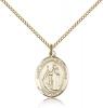 Gold Filled St. Raymond of Penafort Pendant, GF Lite Curb Chain, Medium Size Catholic Medal, 3/4" x 1/2"